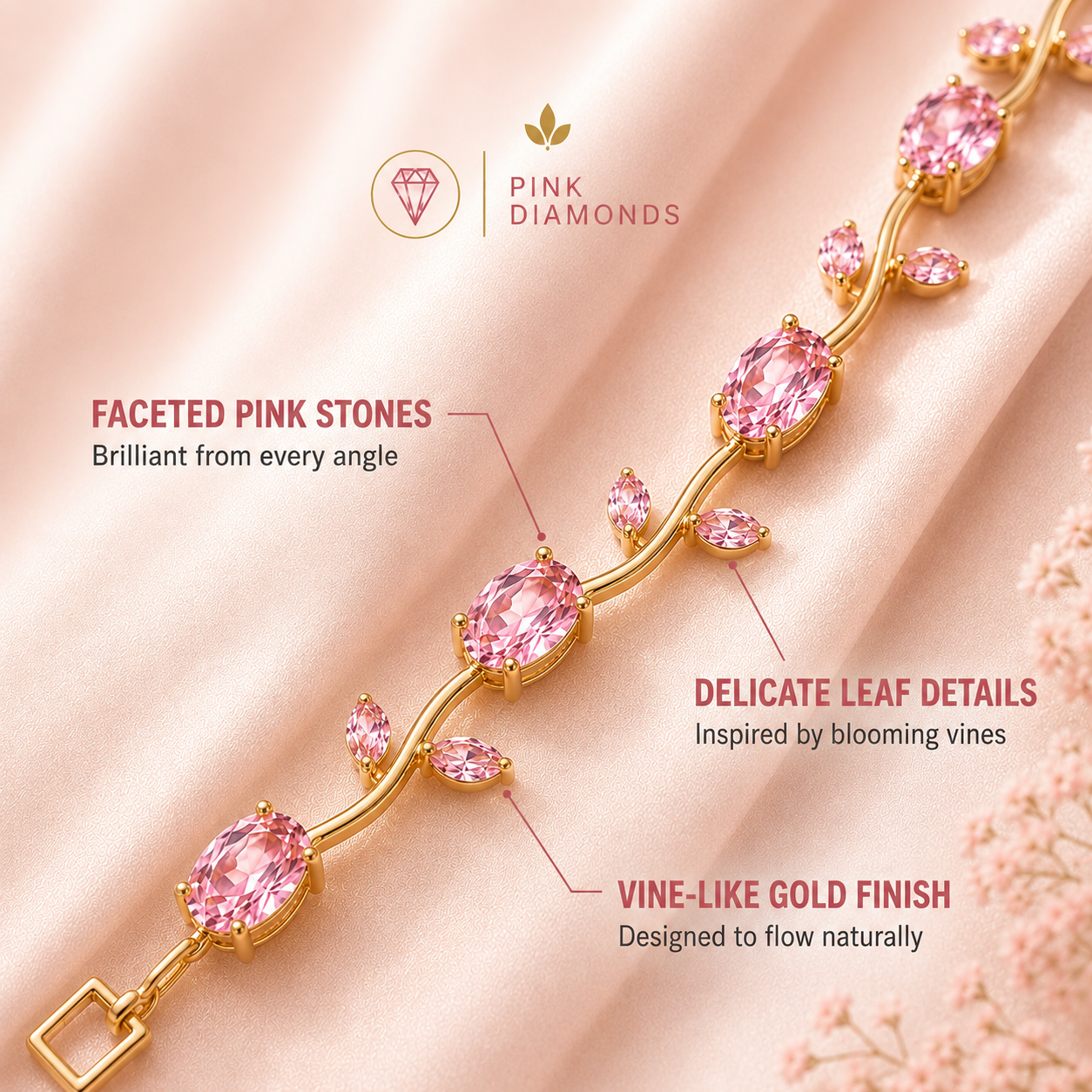 Tulip Vine Bracelet | Gold Plated Anti-Tarnish Steel