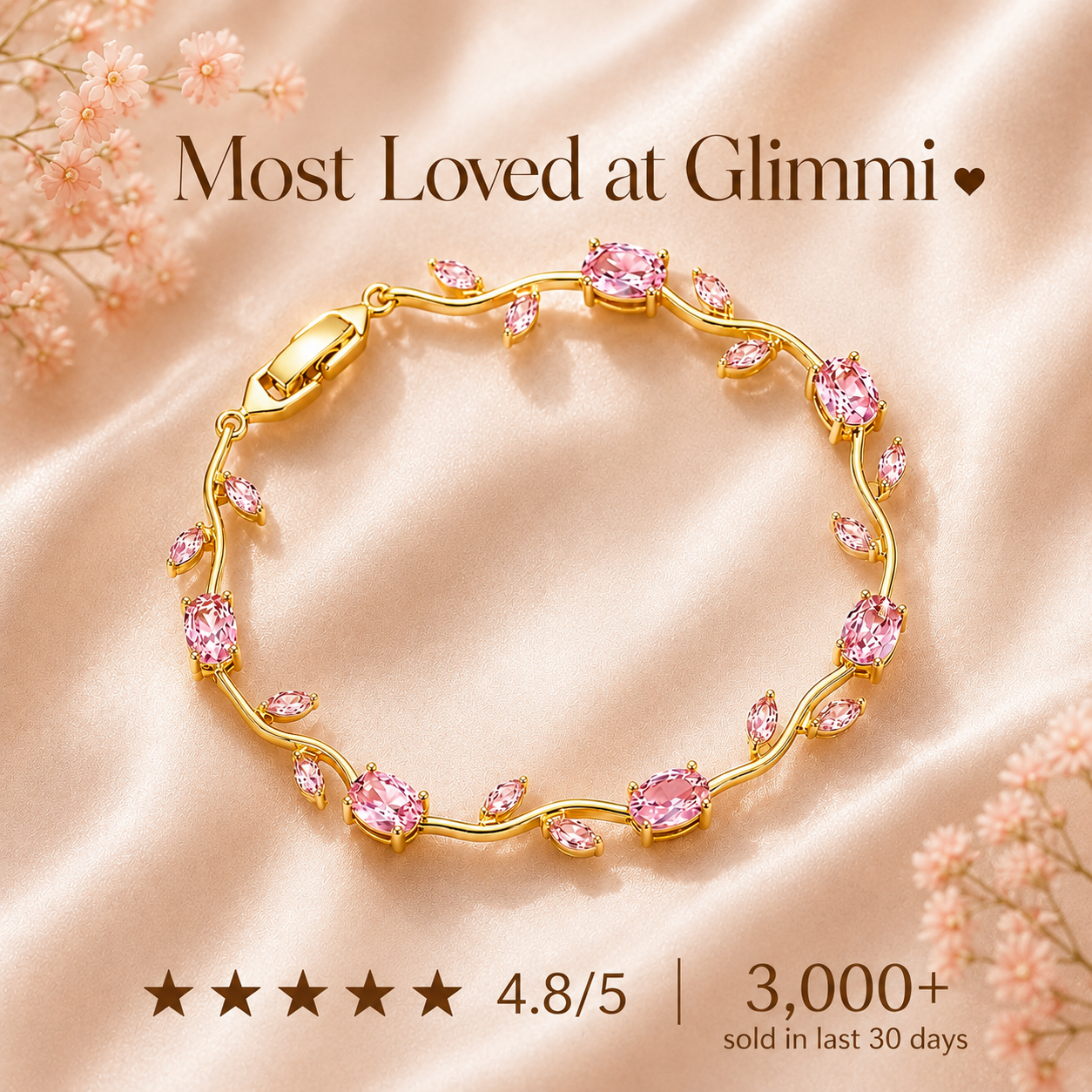 Tulip Vine Bracelet | Gold Plated Anti-Tarnish Steel