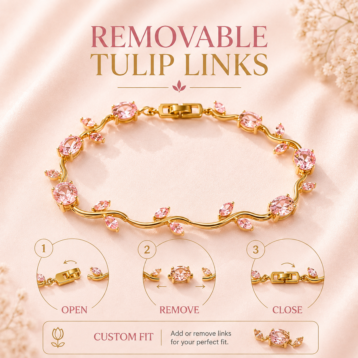 Tulip Vine Bracelet | Gold Plated Anti-Tarnish Steel
